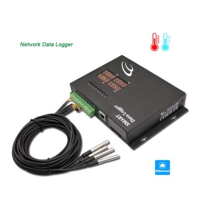 China Industrial Temperature Measuring Four Temperature Waterproof Ethernet Network Monitoring Data Logger Data Logger for sale