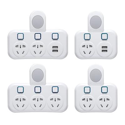 China Four Hole Power Expansion Socket Converter Night Light Socket Wireless Security Two Three Band Convenient Desk One With USB Charging for sale