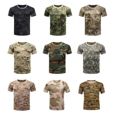 China Anti-wrinkle Outdoor Sports Men T-shirts Camouflage Multicam Quick Dry O Neck Short Sleeve Tops Shirt Plus Size M-3xl T-shirt Accessories for sale