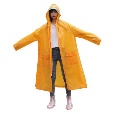 China Yellow Hooded Reflective Bag Custom Customization Adult Raincoat Waterproof Windproof PVC Raincoat For Hiking Camping for sale