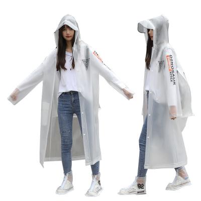 China New Light Style Fashion Factory Supply EVA Big Brim Adult Raincoats Waterproof For Women Multifunctional Long Jacket Customized for sale