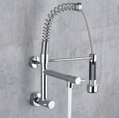 China Modern Hot Selling Flexible Durable Wall Mount Kitchen Faucet Silver Mixer Customized Logo Kitchen Faucet for sale