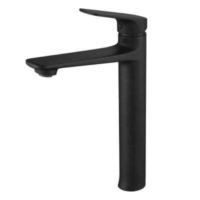 China 2021 New Arrival Modern Design Single Handle Basin Faucet Black Basin Faucet Metered Faucets For Bathroom for sale