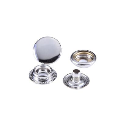 China Washable Wholesale Custom Metal Silver Snap Ring Button Hollow Snap Button For Jackets for sale