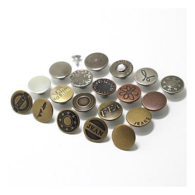 China Washable High Quality metal buttons manufacturer Brass metal ieans button custom jean buttons wholesale for sale