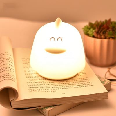 China Bedroom Attractive Silicone LED Cartoon Rechargeable Animal Night Light For Kids for sale