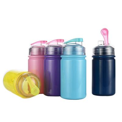 China Sustainable Pink Plastic 450ml Bpa Free Food Containers Drinking Water Bottle for sale