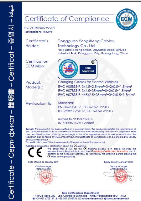 CE - Dongguan Yongsheng Cables Technology Co., Ltd.