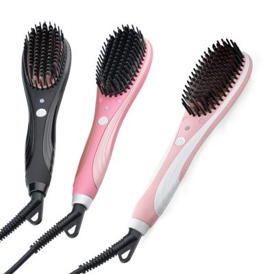 China Hot Selling Home Electric LCD Display Comb Straight Hair Styling 3 in 1 Ceramic Hair Straightener Brush for sale