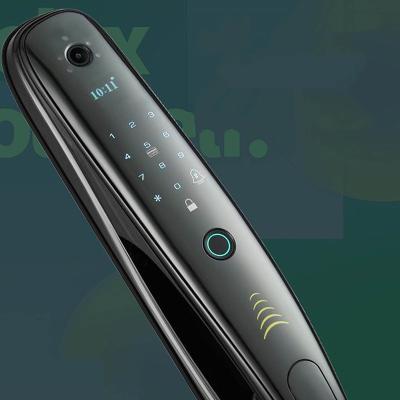 China Smart lock with fingerprint brush face doorbell swipe key mobile phone microchannel remote applet open photography MJ-98 for sale