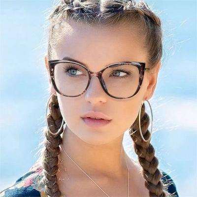 China Metal TR90 Newest Logo Optical Clear Anti Blue Custom Glass TR90 Cat Eye Women Glasses 2021 Light Cat Eye Women Glasses Metal Frame Cat Eye Women Glasses Metal TR90 for sale