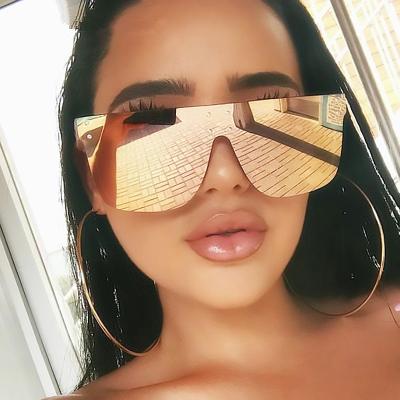 China Fashion Sunglasses Shape Sunglasses 2021 New Arrivals Shape UV400 Large Square Oval Women Sun Glasses Half Sun Glasses for sale