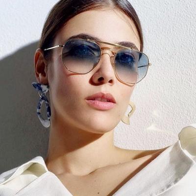 China Newest Fashion Retro Fashion Sunglasses Men's Trendy Sunglasses Driving Metal Frame Women Gradient Lens Sunglasses 2020 UV400 for sale