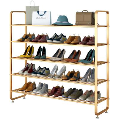 China Economic Single Shelf Convertible Storage Metal Household Dormitory Door Set Multi-Layer Shoe Rack for sale