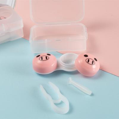 China Eco-friendly New Arrival Top Pick Cute Cartoon Printing Contact Lens Case With Contact Lens Accessories for sale