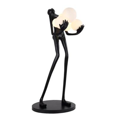 China Cheap Humanoid Art Sculpture Floor Lamp Ball Floor Lamp Lady Floor Lamps Hotel Sculpture for sale