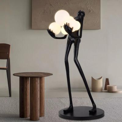 China Cheap Nordic Popular Modern Creative Hotel Sculpture Design Human Resin Led Floor Lamp For Rom Lobby Exhibition Hall Model Decoration for sale