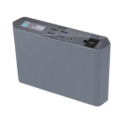 China Aluminum Alloy 100W Laptop Backup Power Bank 40000mAh Rechargeable Powerbank Type-C with 100w AC Inverter for sale