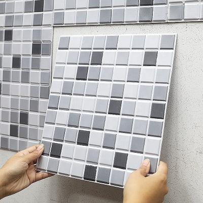 China Waterproof+Eco-friendly 12x12 Inch Mosaic Green Anti-mold Square Peel and Stick Tiles Backsplash Stickers for Kitchen Bathroom Living Room for sale