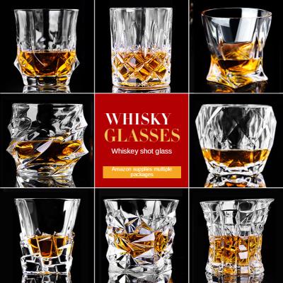 China Amazon Viable Hot Sale Stocked Diamend Custom Wine Glasses Lead Fee Crystal Whiskey Glasses Whiskey Tumbler Wine Glass Whiskey Glass for sale