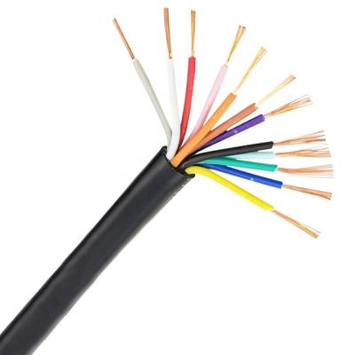 China OEM Overhead Cable Manufacturers 24AWG 24/0.2 Since Copper Cores Twisted Core Wire 12 Black PVC Sheathed Flexible Cord for sale