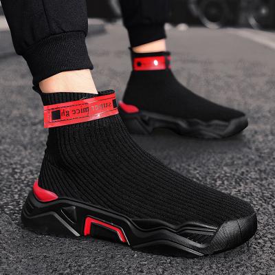 China Autumn sports and winter trend socks casual elastic shoes all-match sports high-top shoes for sale