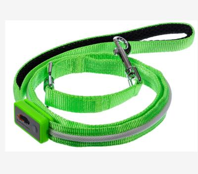 China Custom Made in China Top Quality Green LED Lighting Dog Leash for sale