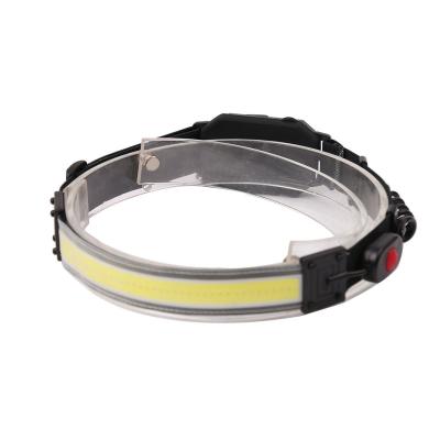 China The new smart emergency USB rechargeable curved head lamp lead silicone headlights headband portable strong small light lamp for sale