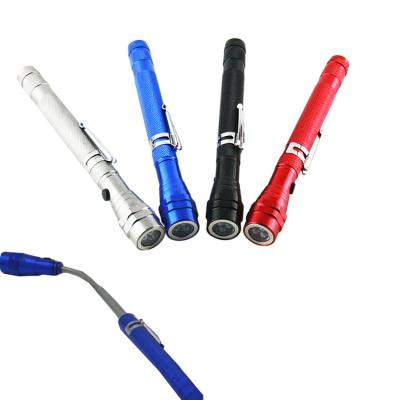 China Aluminum Emergency 3 LED Telephoto Lens Led Flashlight With Magnet Flexible Tube Telescopic Magnetic Led Torch Flashlight for sale