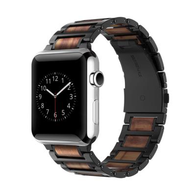 China High Quality Portable Stainless Steel Metal Strap Wristband Wristband Smart Watch Wooden Band for sale