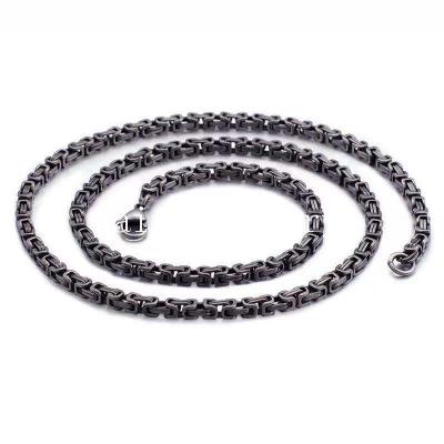 China New Stainless Steel Necklace CLASSIC King Chain Sweater Chain Mens Womens Heavy Handmade Chain Necklace for sale