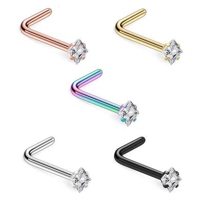 China FASHIONABLE medical stainless steel zircon nose ring nose stud sting invisible accessories for sale