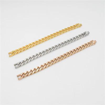 China 18K Rose Gold Men's Bracelet Women's Bracelets Woven Simple Bead Stainless Steel Wholesale Europe and America Stainless Steel Jewelry 2021 for sale