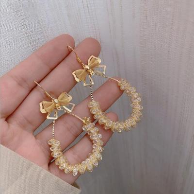 China Korea romantic earrings fashion long tassel earrings s925 silver pearl fashion earrings for sale