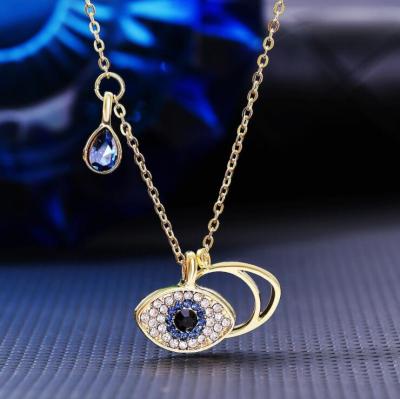 China Vintage Evil Eyes Necklace Pendant INS Layered Necklace Women Hot Selling Necklaces for sale