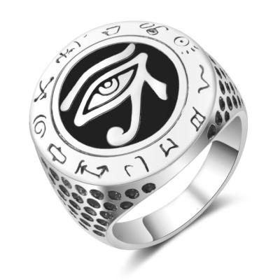 China Hiphop Gold Rings For Men Silver Gold Crown Evil Eyes Church Ring for sale