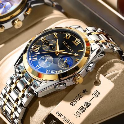 China Water Resistant Classica Chronograph Luxury Men Design Luminous Watch Quartz Watch Low Price With Date T6602 for sale