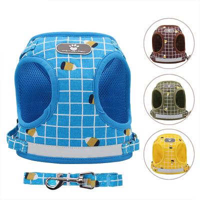 China Wholesale Best Selling Reflective Fine Light Workmanship Breathable Simple To Wear Dog Harness And Leash Set for sale