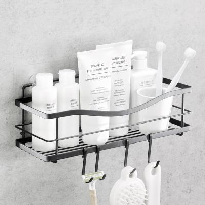 China Scratch Resistant Stainless Steel Multifunctional Hooks Adhesive Shower Organizer for Kitchen and Bathroom for sale