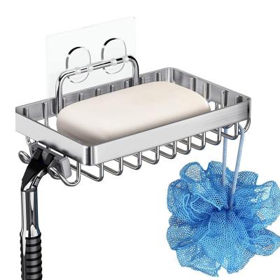 China Wall Mounted Draining Soap Razor Saver Shower Wall Soap Dish Holder for Bathroom Tile for sale