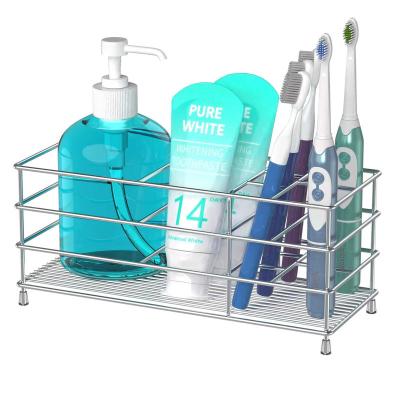 China Durable Rust and Slip Resistant Toothbrush Holder Bathroom Accessories Organizer with 7 Slots for sale