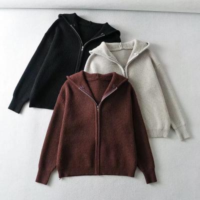 China Anti-Wrinkle Fashion Designed Cos Sweater High Neck Winter Ladies Knitted Long Sleeve Loose Sweaters for sale