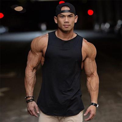 China QUICK DRY Custom Fashion Mens Workout T-shirt Logo Printing Breathable Sleeveless Gym 100% Cotton Tank Tops for sale