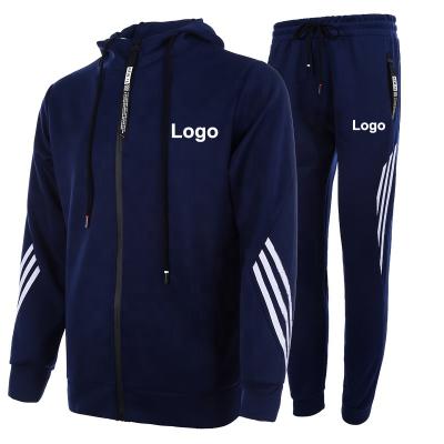 China Wholesale Breathable Two Piece Set Men Plain Logo Tracksuits For Men Custom Made Polyester Fitness Sports Gym Sweatsuit for sale