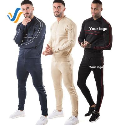 China Logo Mens Sweatsuit Sets Wholesale Custom Hoodies Breathable And Joggers Fitness Gym Slim Fit Tracksuit Set For Men for sale