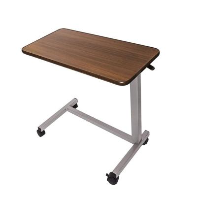 China (Size)Adjustable Medical Adjustable Overbed Bedside Table Rolls Hospital Home Use Coffee Tables And Chairs for sale