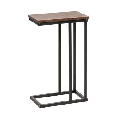 China Best Selling Cheap (Height) Adjustable Easy To Install Side Table Brown C Shaped Side Table for sale