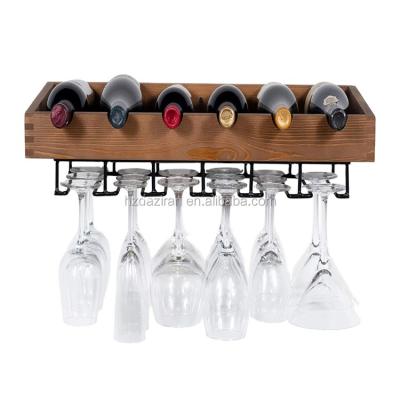 China Hot Sale Cheap Wall Mounted Hanging Rack 12 Bottles Wall Mount Wine Glass Rack Viable for sale