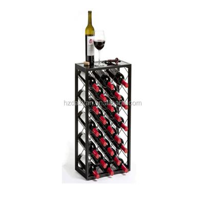 China Best Viable Selling 23 Bottle Black Wine Rack Table Top Wine Glass Display Rack for sale