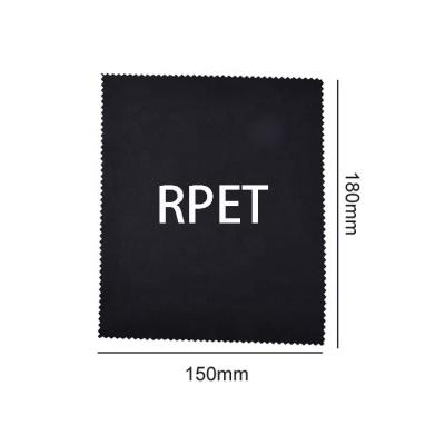 China Custom Glass JIAQI Logo RPET Glasses Glass Cleaning Cloth, RPET Black Glass Cleaning Cloth for sale